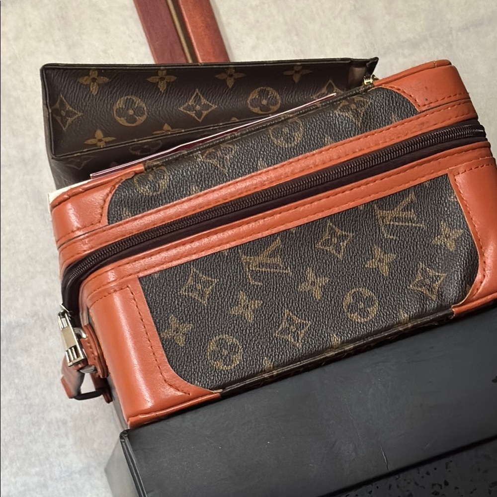 Louis Vuitton Monogram Brown and Tan Toiletry Bag